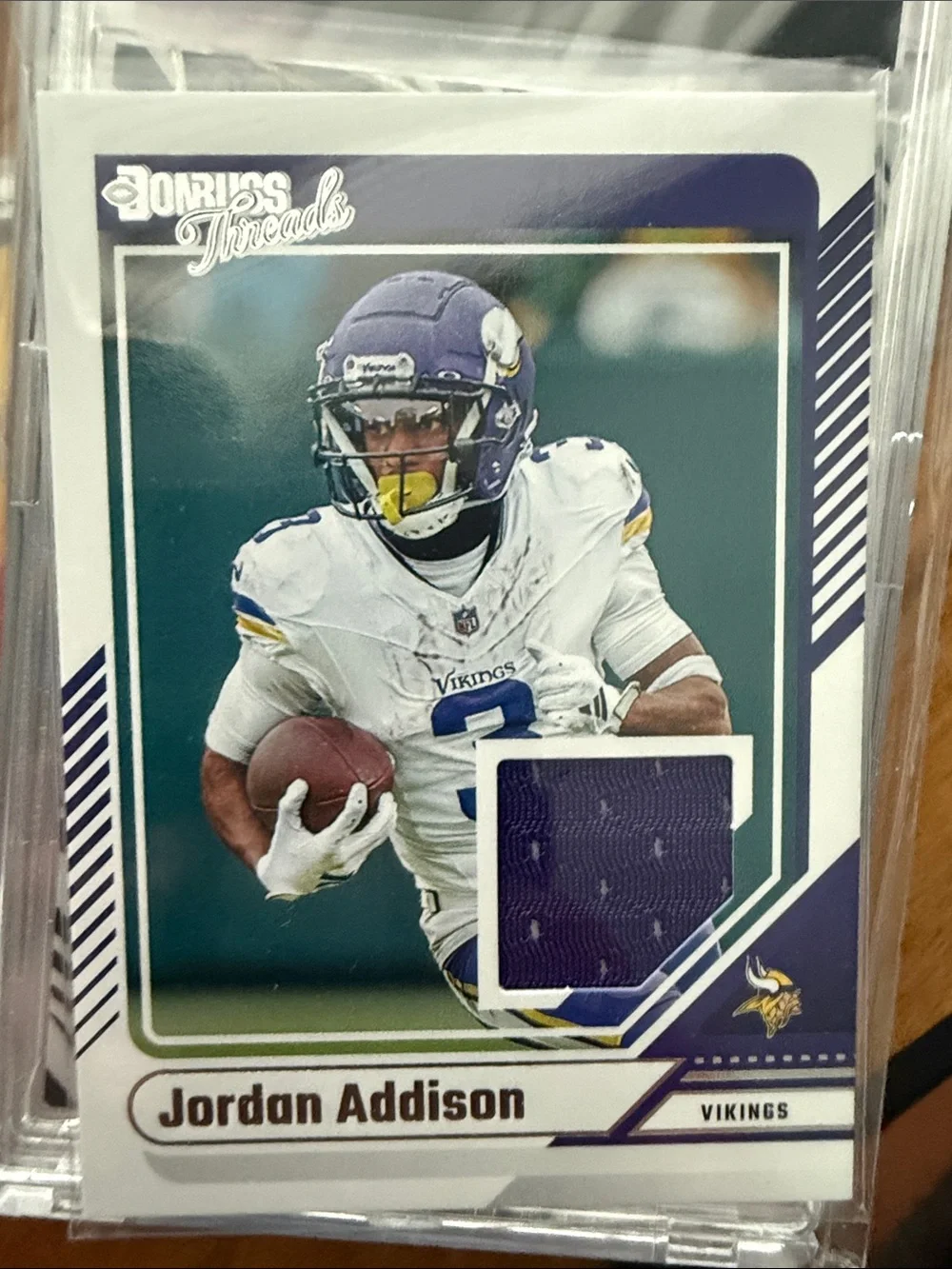 Jordan Addison Minnesota Vikings Player Card with Purple Jersey Swatch